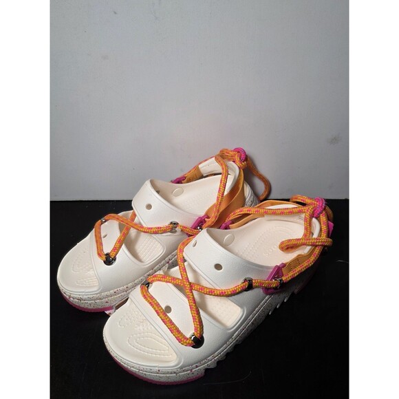 New Rare Crocs Hiker Xscape Festival Platform Sandals White Pink Women's 6 - Picture 3 of 10